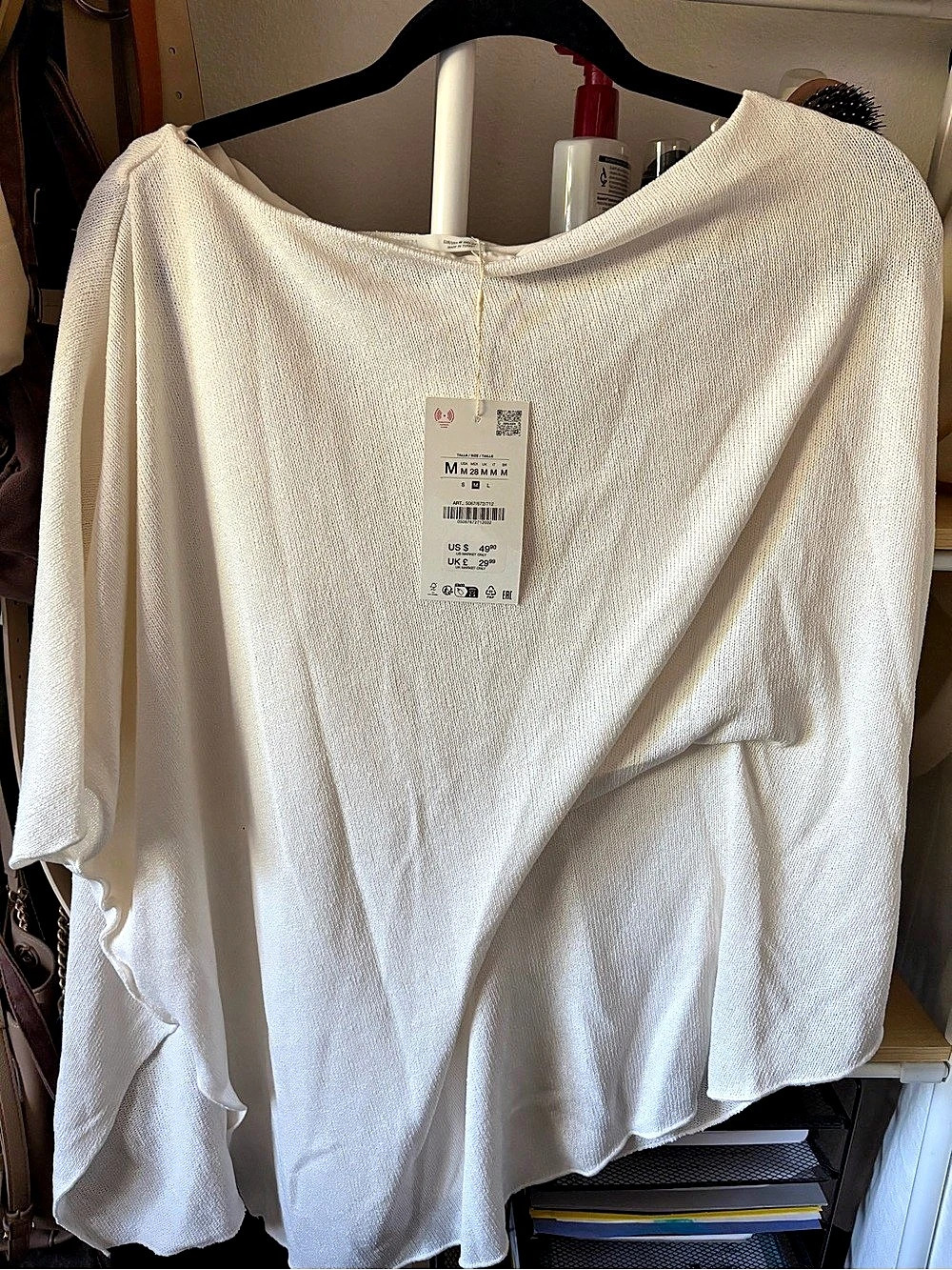 Zara Asymmetrical Tunic in White Size Medium NWT